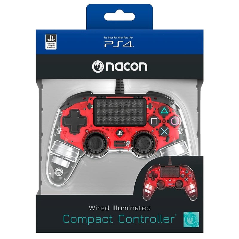 Nacon Compact Controller PS4 Ufficiale Sony PlayStation, Grigio